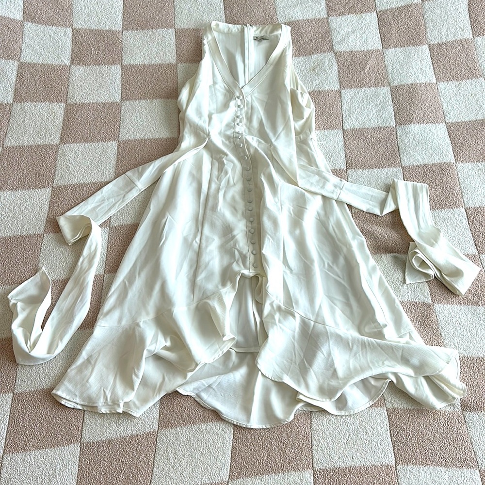 White mid length dress